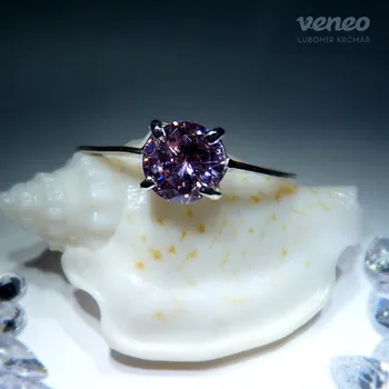 Prsten Diana 6 – prsten s růžovým zirkonem, Materiál: Stříbro, ryzost 925/1000