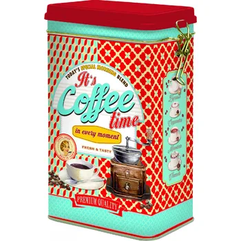 Dóza na potraviny Easy Life, Itálie Easy Life - Plechová dóza na kávu Coffee Time /13*8*21 cm/ Barva: jako na obrázku, Velikost: 13x8x21