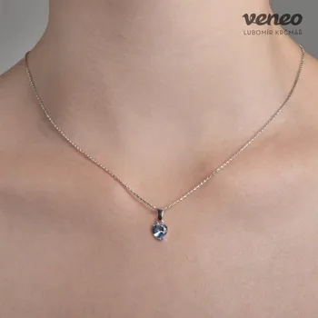 Přívěsek Odeta - přívěsek s topazem, Materiál: Bílé zlato, ryzost 585/1000