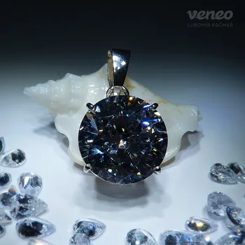 Přívěsek Diana 14 – přívěsek s čirým zirkonem, Materiál: Bílé zlato, ryzost 585/1000