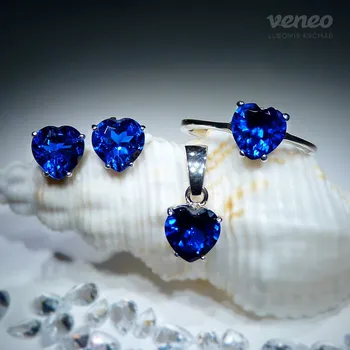 Souprava šperků Odeta - souprava šperků se safíry, Materiál: Růžové zlato, ryzost 585/1000