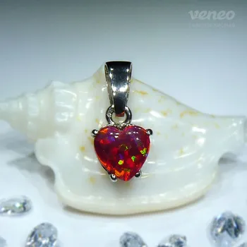 Přívěsek Odeta - opálový přívěsek s rudým opálem, Materiál: Růžové zlato, ryzost 585/1000