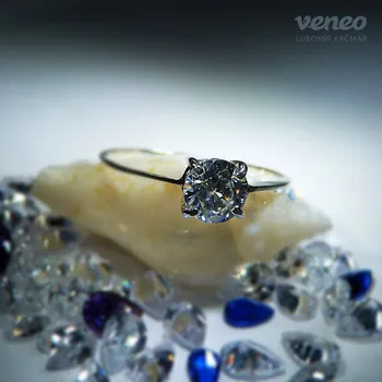 Prsten Diana 6 – prsten s čirým zirkonem, Materiál: Růžové zlato, ryzost 585/1000