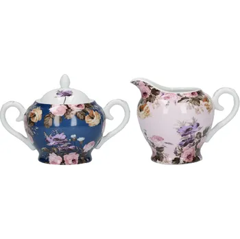 Cukřenka Creative Tops, Anglie Creative Tops - Porcelánová cukřenka a mléčenka Wild Apricity od Katie Alice - 10*20*10,7 cm Barva: modrá,růžová,šedá, Velikost: 10x20x10,7