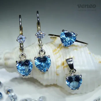 Souprava šperků Odeta - souprava šperků s topazy a čirými zirkony, Materiál: Růžové zlato, ryzost 585/1000