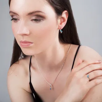 Souprava šperků Emily - sada šperků s topazy, Materiál: Bílé zlato, ryzost 585/1000