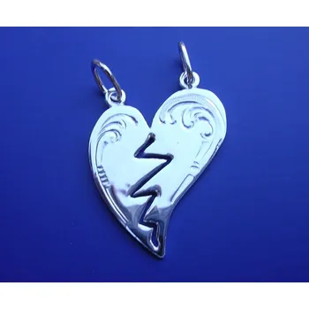 Přívěsek Rozlamovací srdíčko velké Z401, Materiál: Bílé zlato, ryzost 585/1000