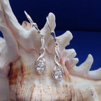 Náušnice Heméra - náušnice s čirými zirkony, Materiál: Bílé zlato, ryzost 585/1000