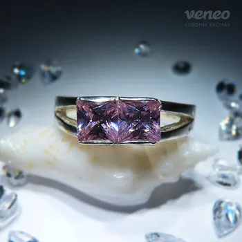 Prsten Manhattan - prsten s růžovými zirkony , Materiál: Růžové zlato, ryzost 585/1000