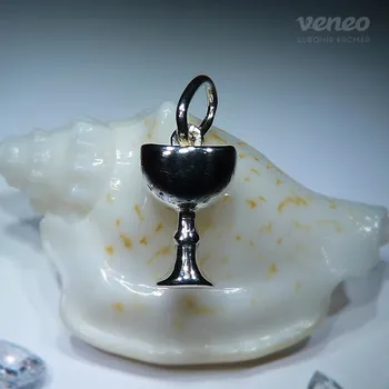 Přívěsek Přívěsek kalich plastický Z037, Materiál: Bílé zlato, ryzost 585/1000