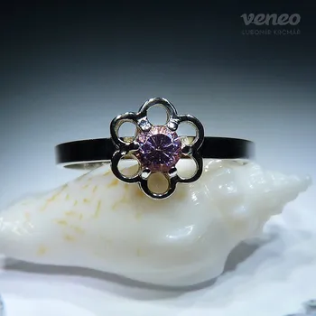 Prsten Sofie - prsten s růžovým zirkonem, Materiál: Růžové zlato, ryzost 585/1000