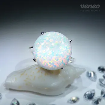 Prsten Diana 14 – prsten s australským opálem, Materiál: Stříbro, ryzost 925/1000