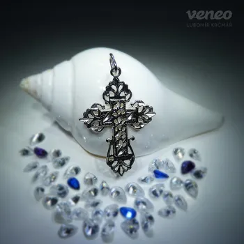 Přívěsek Přívěsek kříž filigrán velký Z120, Materiál: Bílé zlato, ryzost 585/1000