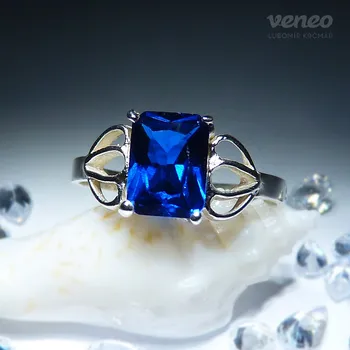 Prsten Héra - prsten se safírem a plastikou , Materiál: Růžové zlato, ryzost 585/1000