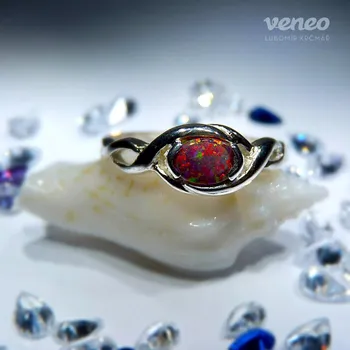 Prsten Heméra - prsten s mexickým opálem, Materiál: Růžové zlato, ryzost 585/1000