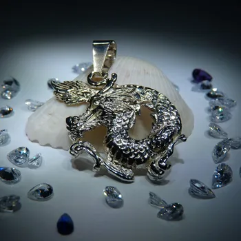 Přívěsek Přívěsek drak plastický Z210, Materiál: Bílé zlato, ryzost 585/1000