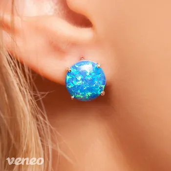 Náušnice Diana 10 - náušnice s thajskými opály , Materiál: Bílé zlato, ryzost 585/1000