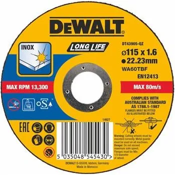 Dílna DeWALT DT43905 řezný kotouč na nerez