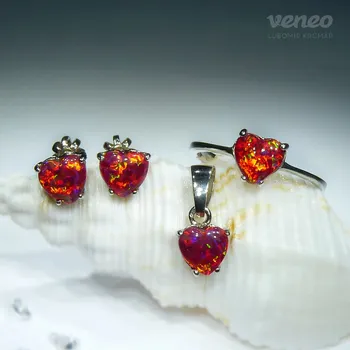 Souprava šperků Odeta - souprava šperků s rudými opály, Materiál: Růžové zlato, ryzost 585/1000