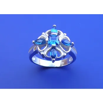 Prsten Angelika - prsten se safíry, Materiál: Stříbro, ryzost 925/1000