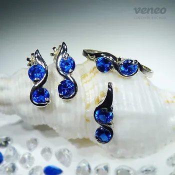 Souprava šperků Miriam - souprava šperků se safíry, Materiál: Růžové zlato, ryzost 585/1000