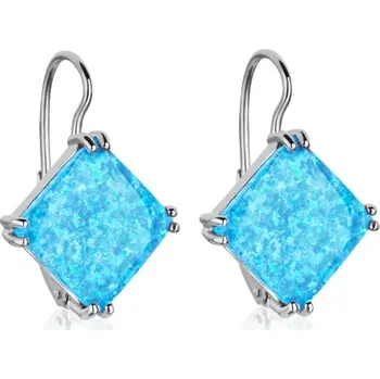 Náušnice Xena 11 - náušnice osazené světle modrými opály, Materiál: Bílé zlato, ryzost 585/1000