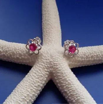 Náušnice Sofie - náušnice s rubíny, Materiál: Bílé zlato, ryzost 585/1000