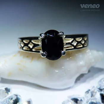 Prsten Zora - prsten s černým zirkonem, Materiál: Růžové zlato, ryzost 585/1000