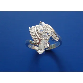 Prsten Viktorie - prsten s čirými zirkony , Materiál: Růžové zlato, ryzost 585/1000