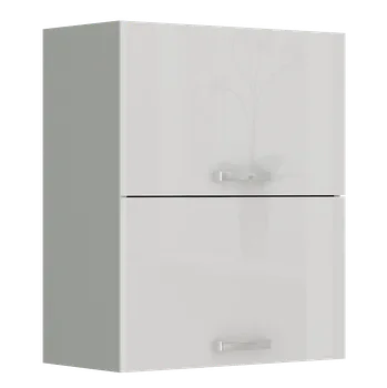 Kuchyňská skříňka Horní skříňka BIANKA bílý lesk-šedá 60 GU-72 2F