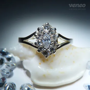 Prsten Lostris – prsten s čirými zirkony, Materiál: Růžové zlato, ryzost 585/1000