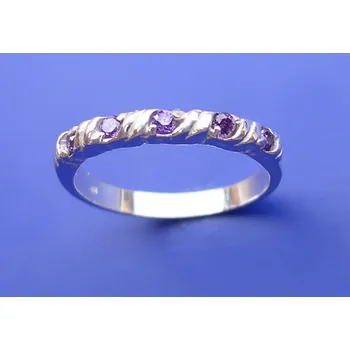 Prsten Karina - prsten s ametysty a plastikou , Materiál: Růžové zlato, ryzost 585/1000