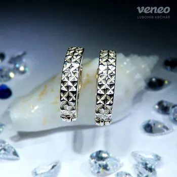 Náušnice Stefanie - náušnice s plastikou , Materiál: Bílé zlato, ryzost 585/1000