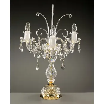 Lampička Křišťálová stolní lampa ES140302, Varianta Stříbrná