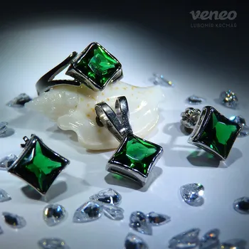 Souprava šperků Kleopatra - sada šperků se swarogreeny, Materiál: Bílé zlato, ryzost 585/1000