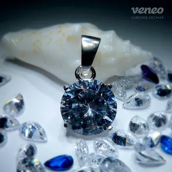 Přívěsek Diana 10 – přívěsek s čirým zirkonem, Materiál: Bílé zlato, ryzost 585/1000