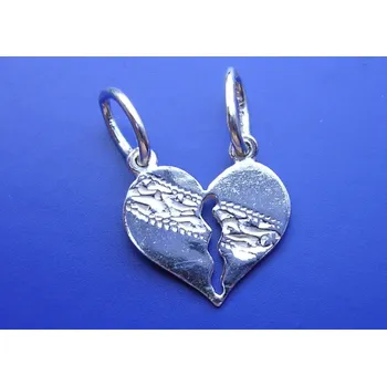 Přívěsek Přívěsek srdce malé zdobené-rozlamovací Z256/1, Materiál: Bílé zlato, ryzost 585/1000