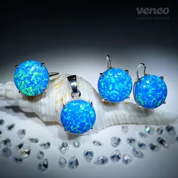 Souprava šperků Diana 14 – souprava šperků s thajskými opály, Materiál: Bílé zlato, ryzost 585/1000