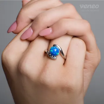 Prsten Anité -prsten s thajským opálem a čirými zirkony, Materiál: Stříbro, ryzost 925/1000