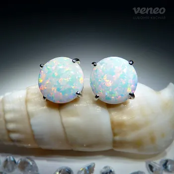 Náušnice Diana 10 - náušnice s australskými opály , Materiál: Bílé zlato, ryzost 585/1000