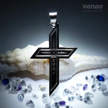 Přívěsek Přívěsek kříž Z432R, Materiál: Bílé zlato, ryzost 585/1000