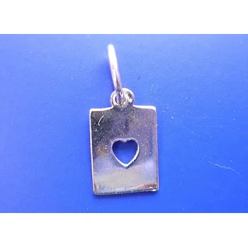 Přívěsek Přívěsek destička se srdíčkem Z040, Materiál: Bílé zlato, ryzost 585/1000