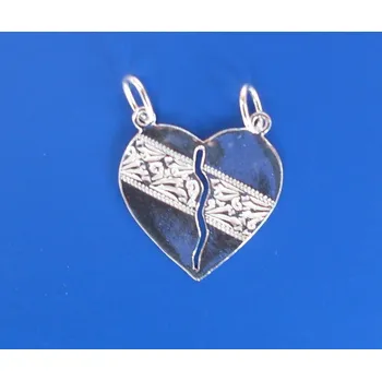 Přívěsek Přívěsek srdce velké zdobené-rozlamovací Z402/1, Materiál: Bílé zlato, ryzost 585/1000