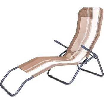 Zahradní lehátko Happy Green Samos, hnědý pruh