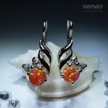 Náušnice Vega – náušnice s brazilskými opály a čirými zirkony, Materiál: Bílé zlato, ryzost 585/1000