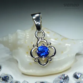 Přívěsek Anastázie - přívěsek se safírem , Materiál: Růžové zlato, ryzost 585/1000