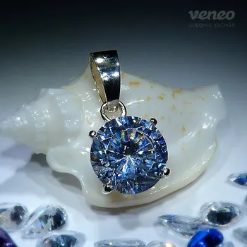 Přívěsek Diana 9 - přívěsek s čirým zirkonem, Materiál: Bílé zlato, ryzost 585/1000