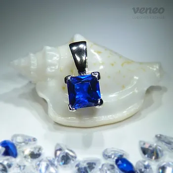 Přívěsek Nikol - přívěsek se safírem, Materiál: Růžové zlato, ryzost 585/1000