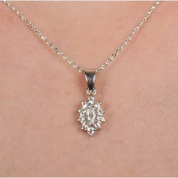 Přívěsek Lostris – přívěsek s čirými zirkony, Materiál: Bílé zlato, ryzost 585/1000