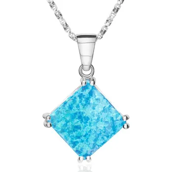 Přívěsek Xena 11 - přívěsek se světle modrým opálem, Materiál: Bílé zlato, ryzost 585/1000